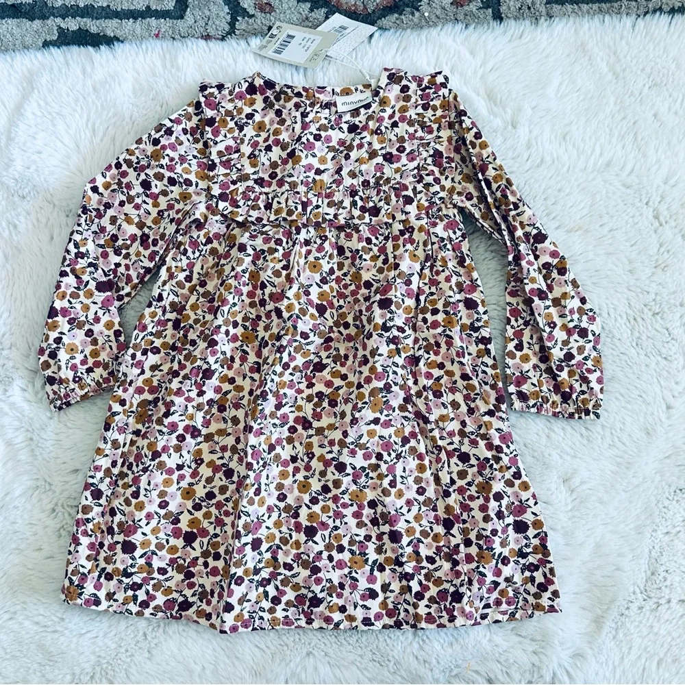 Minymo Floral Long Sleeve Dress - Size 92 (2Y) NWT cupcake baby boutique